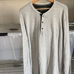 Eddie Bauer Light Gray Long Sleeve Henley
